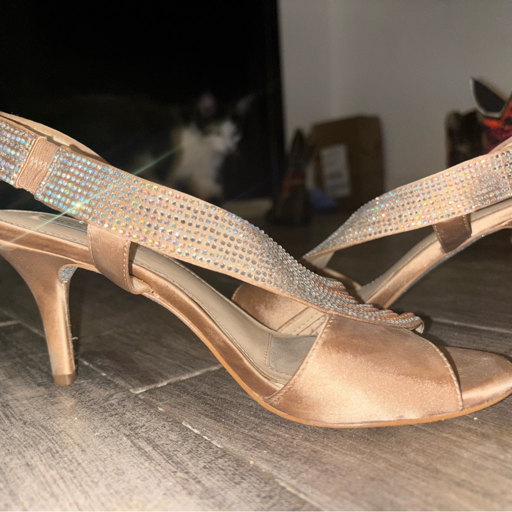 Alex Marie Champagne Satin Heels